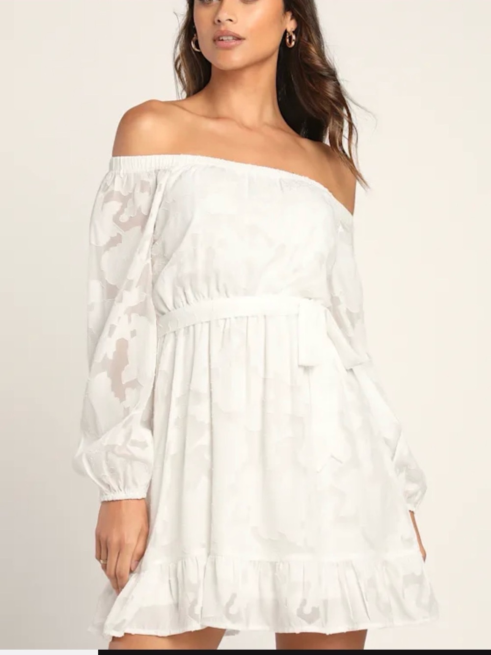 Lulu's Ivory Floral Sheer Dress